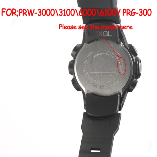 Imagen 2 del producto Para Casio PROTREK PRW-6000 PRW6100 PRW3000 PRW3100 PRG-300 correa de repuesto de goma pulsera deportiva impermeable al aire libre