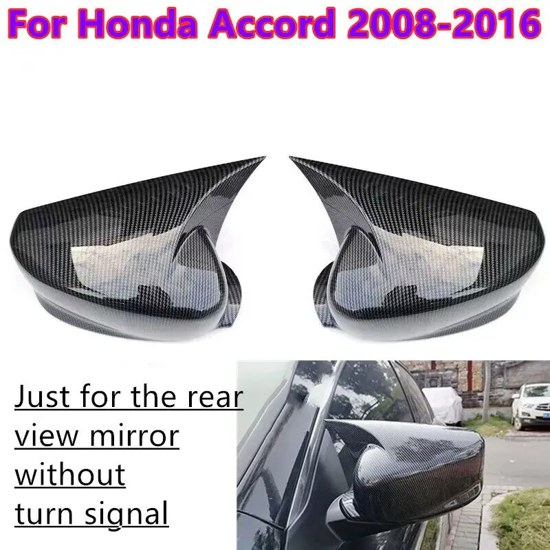 

For Honda Accord 2008-2016 Carbon Fiber Horn Rear Side View Mirror Cover Trim
