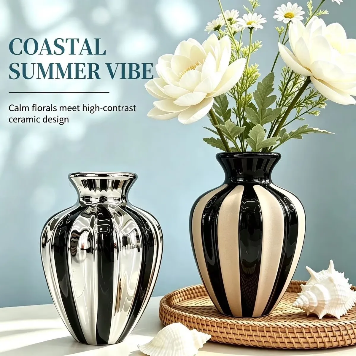 Light Luxury Ceramic Jar Creative Living Room Vase Flower Arrangement Ornaments Ceramic Jars Dining Table Decorations Handicraft