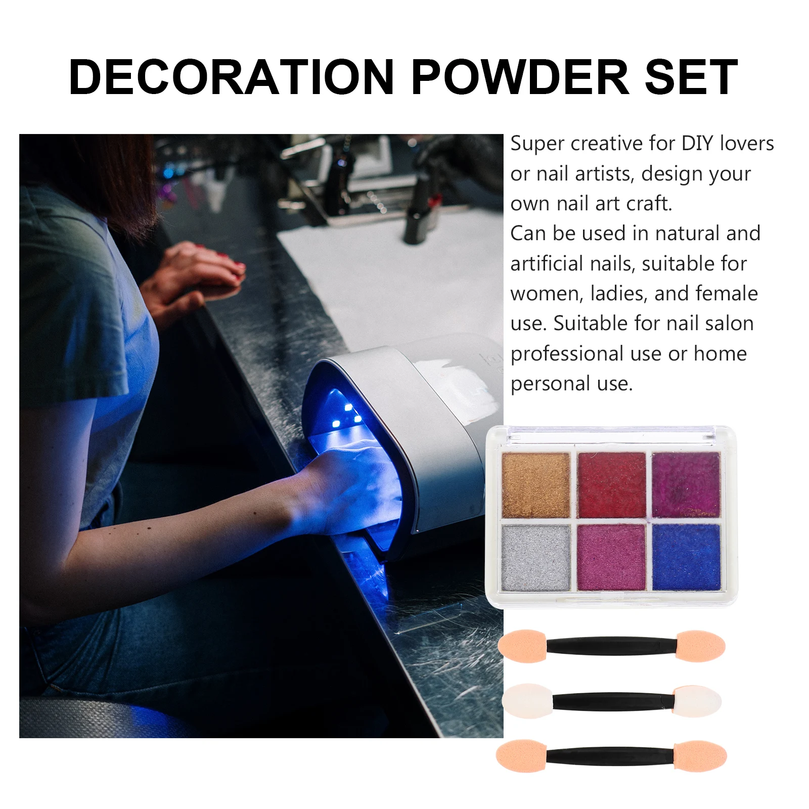 

Solid State Mirror Powder For Art Decoration Creative Manicure Pigment Powder Practical Crafting Delicate Nail Salon Home