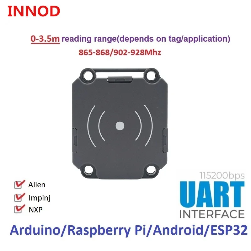 Lector integrado M5STACK IND-4035, UHF, RFID, rango de 0-3,5 m, interfaz USB/TTL, Raspberry Pi, sistema integrado