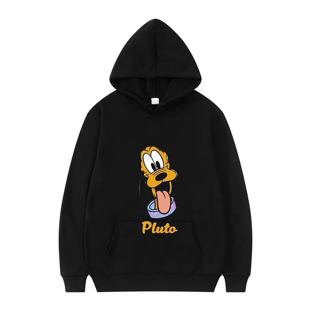 

Новинка 2024 года, мужские и женские толстовки с капюшоном Disney Pluto, пуловеры с японскими героями мультфильмов аниме, новые повседневные весенне-осенние пары большого размера