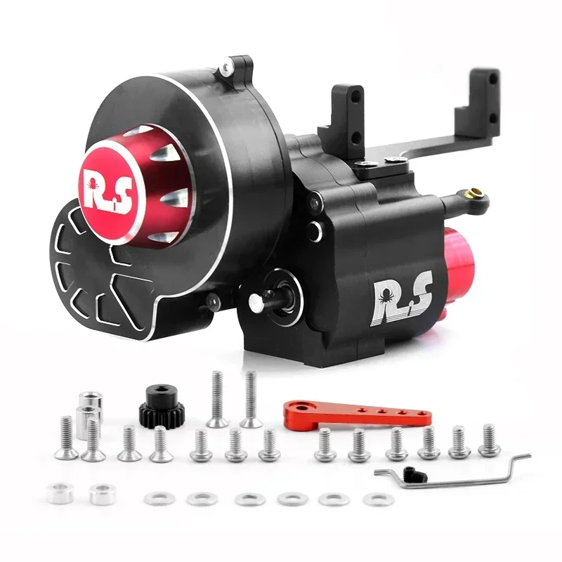 Caixa de engrenagens de transmissão shiftable de 2 velocidades de metal para axial scx10 & scx10 ii iii 1/10 rc crawler carro atualizações peças