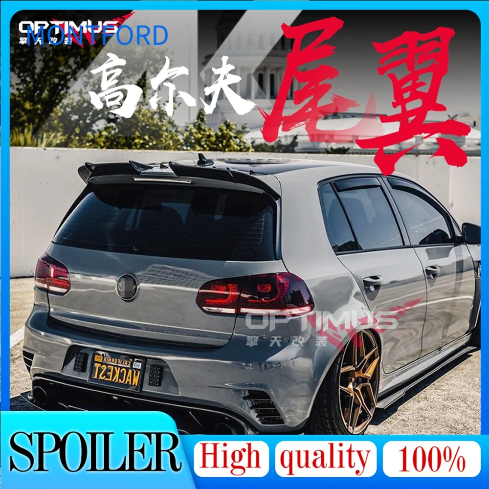 Gloss Black AK Style Carbon Fiber Style Rear Roof Spoiler For Volkswagen Golf 6 GTI R 2013-2020