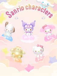 Miniso The Sanrio Family Blind Box Angel Baby Series Kuromi Hello Kitty Pochacco Pompompurin Cute Ornament Genuine Products