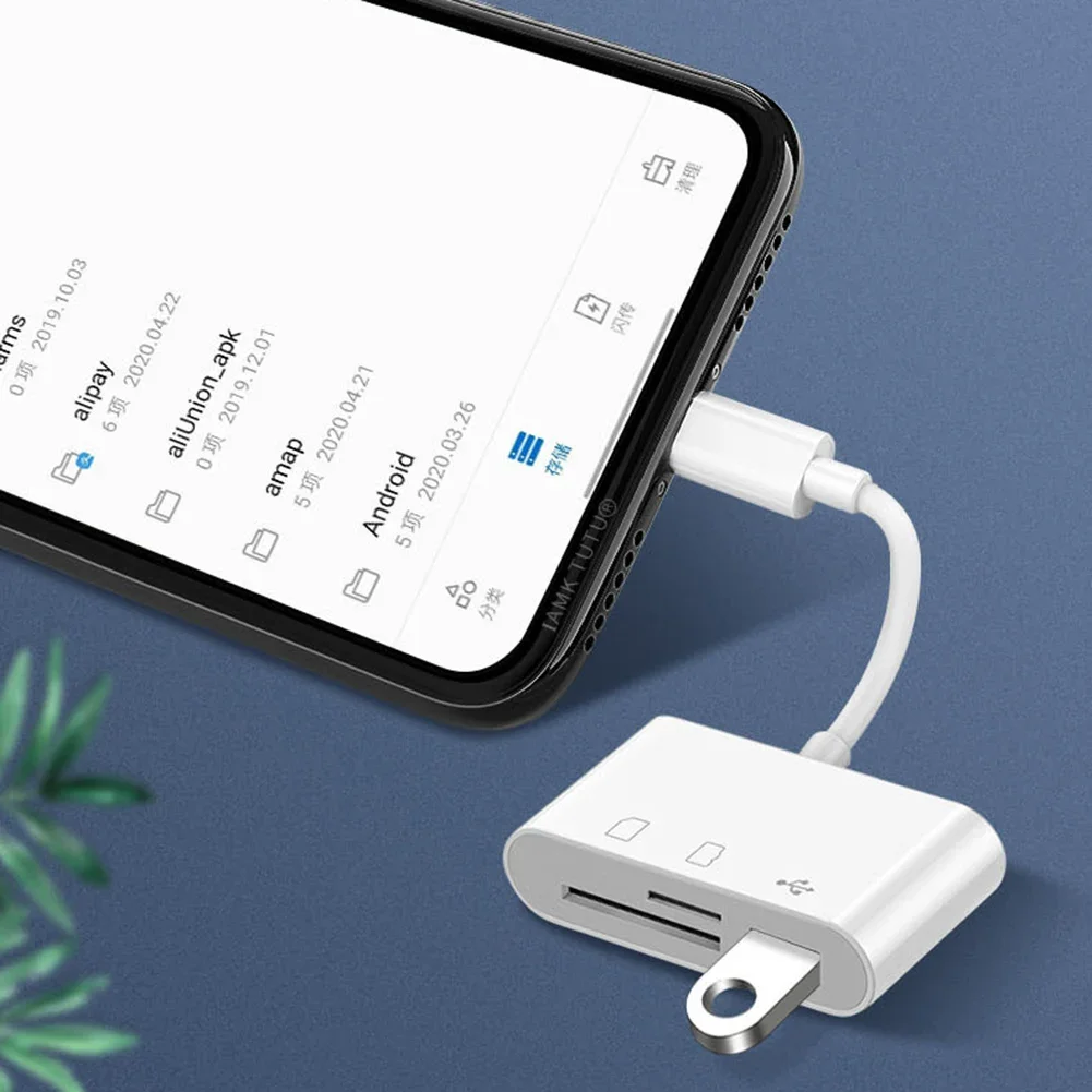 Lector de tarjetas multifuncional para cámara TF, tarjeta de memoria Sd, cabezal de conversión USB tipo C, Adaptador 3 en 1, dispositivos compatibles