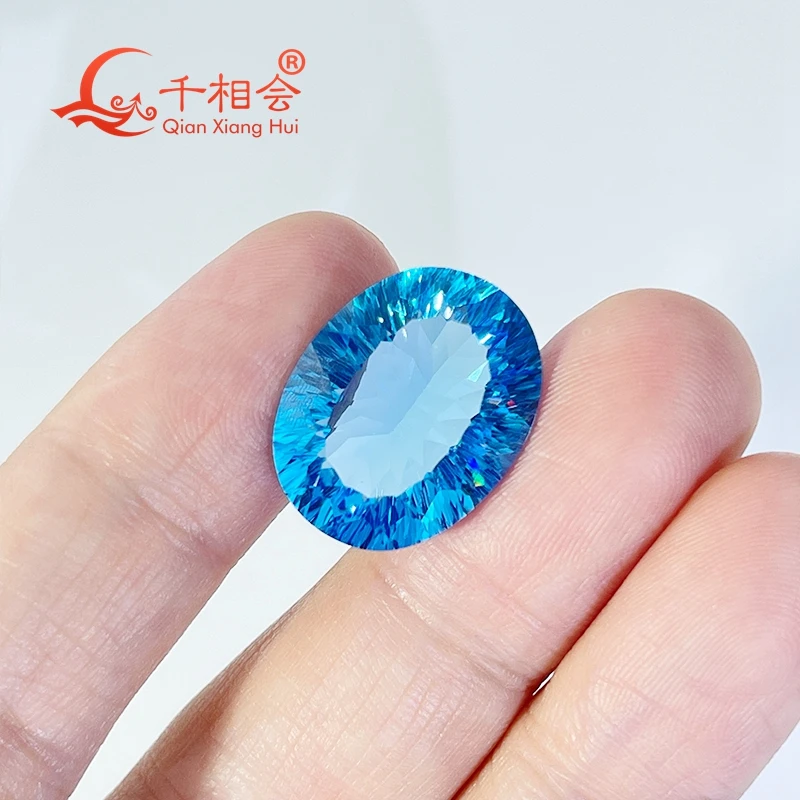 

Natural blue topaz oval shape natural cut 18ct-21ct gemstone loose stone jewelry making certificated