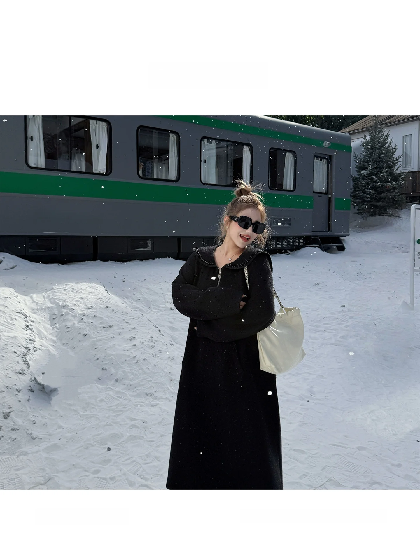 

Утепленное длинное худи большого размера Dr Thiened, свободная женская зимняя одежда, удобная повседневная юбка А-силуэта с высокой талией Dr