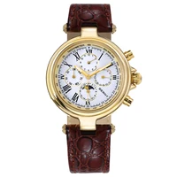 Reloj BERNY Retro automático para hombre, fase solar y lunar, luminoso, ST1652, clásico, de cuero genuino, relojes mecánicos de lujo para hombre