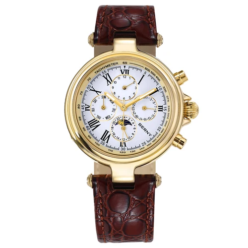 Imagen 1 del producto Reloj BERNY Retro automático para hombre, fase solar y lunar, luminoso, ST1652, clásico, de cuero genuino, relojes mecánicos de lujo para hombre
