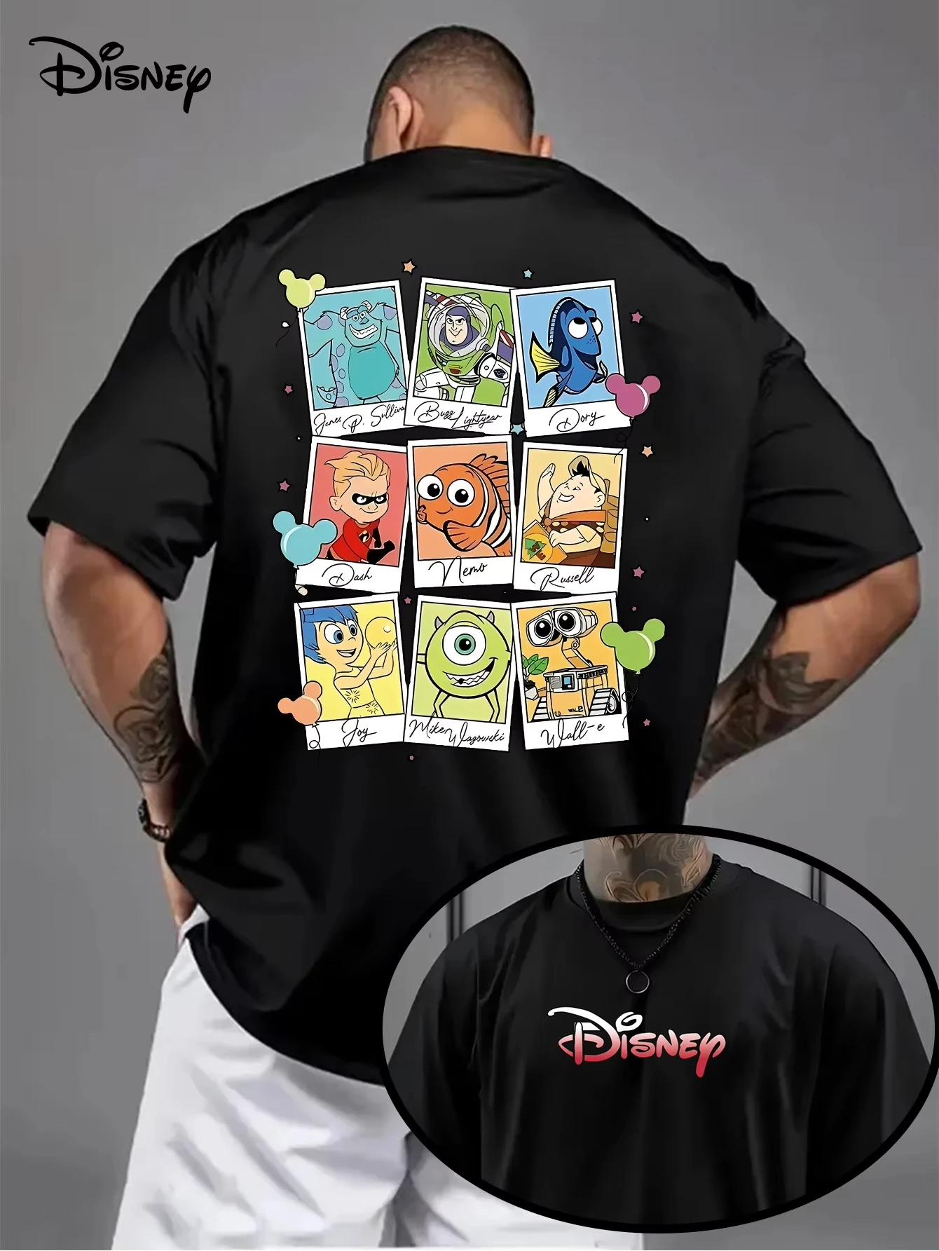 

Summer Men's Disney Pixar Toy Story T-Shirt Daily Leisure and Theme Activities Wear Unisex Cotton Short Sleeve Oversized