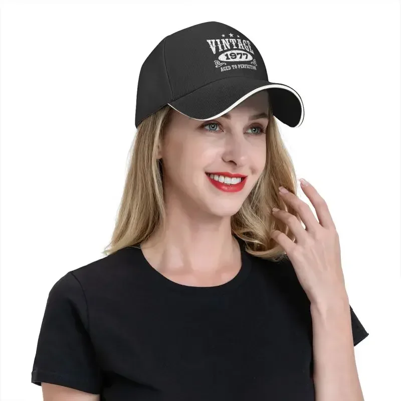 Personalized Vintage 1977 Baseball Cap Women Men Breathable 45 Years Old 45rd Birthday Gift Dad Hat Sports