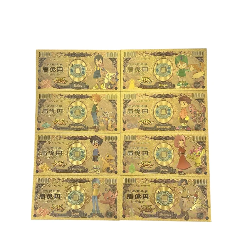 

10pcs Bandai 8 types Japan Digimon Adventure Banknotes Anime Banknotes For Collection