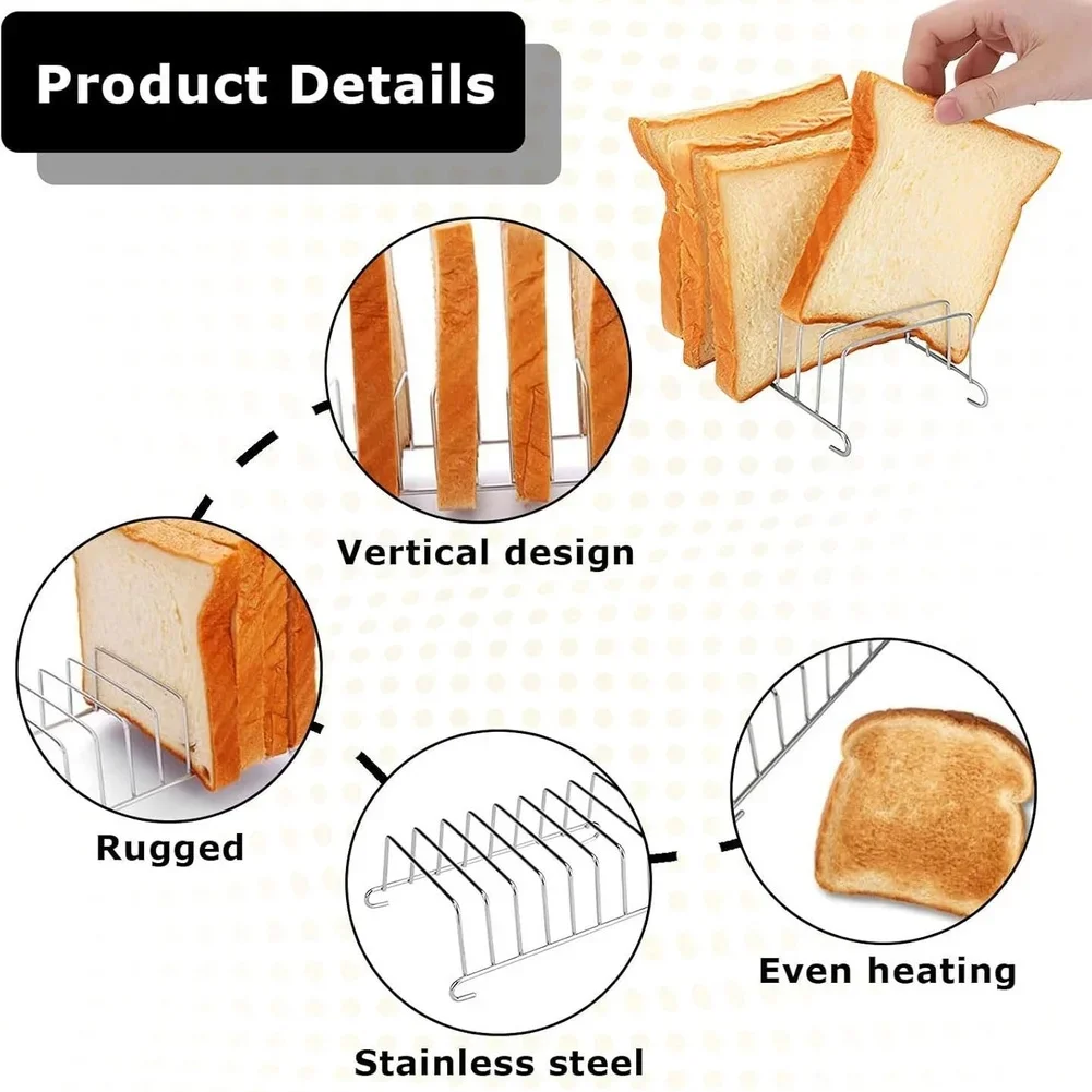 Breakfast Table Vertical Toast Rack Bread Holder Kitchen Gadget Set Sliver 201 Stainless Steel Vertical Design