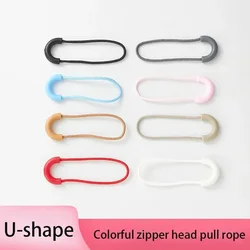 20pcs-U-shaped resin pull head Pull rope Detachable zipper accessories Non-slip zipper buckle Black pull end rope