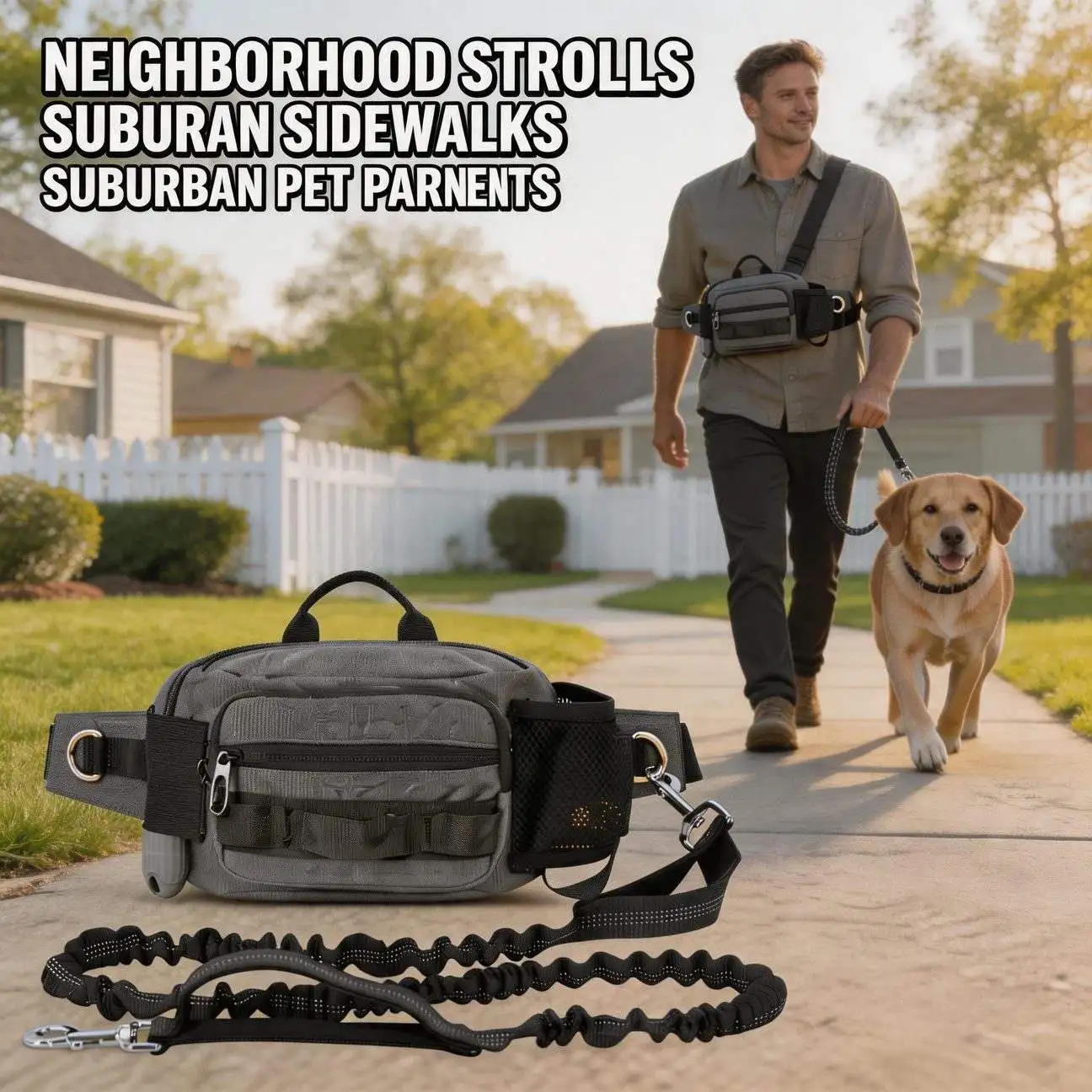 Upgrade Pet Leash Waist Bag With Dog Modern Minimalist