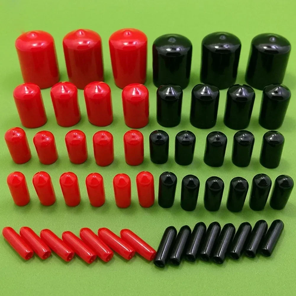 200pc Rubber Cap Screw End Cap Cover Plastic Tube Hub Thread Protector Push-fit Caps for Pipe Round RED M2 M2.5 M3 M4 M5 M6 M8