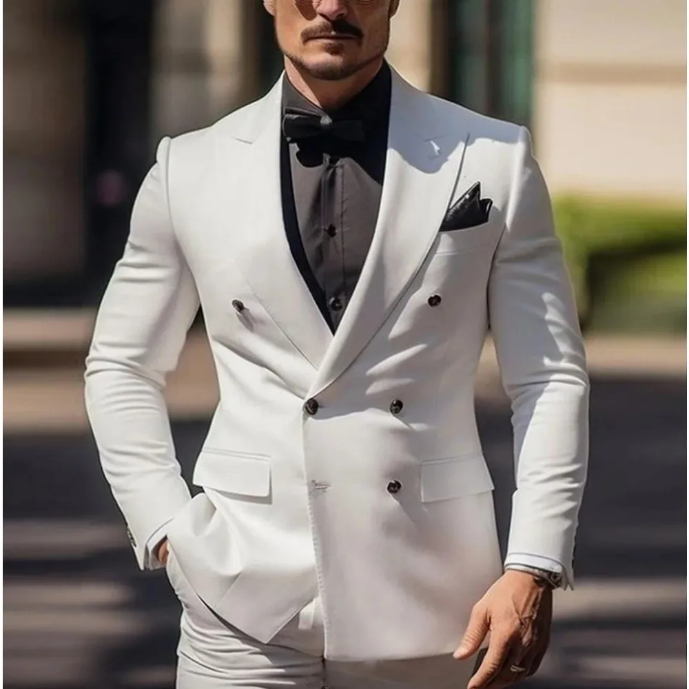 

Men's Slim Fit 2 Piece Formal Suit Wedding Groom Business Office Wool Blend Suit Vest Jacket Pants Set