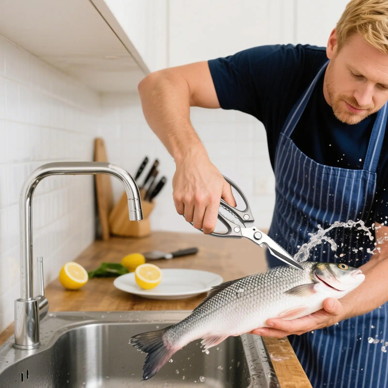 

Кухонные ножницы из нержавеющей стали для тяжелых работ, для разделки костей, пригодные для мытья в посудомоечной машине, для индейки, курицы, птицы, мяса