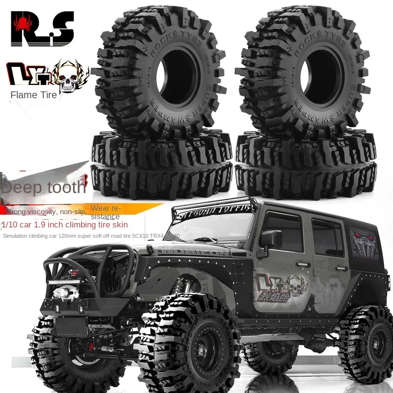 

1.9-inch Universal Climbing Tire Flame Tires for 1/10 RC Crawler Car AXIAL SCX10 III AX103007 Upgrade and Modify Accessories