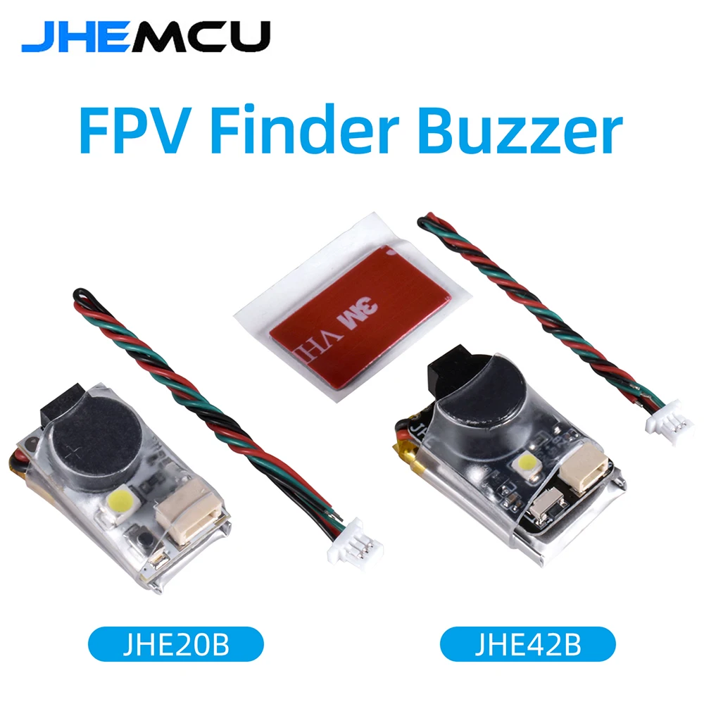 JHEMCU JHE42B/JHE20B Finder Mini 5V rastreador de zumbador antipérdida súper ruidoso 110dB con alarma de zumbador LED para Dron RC FPV