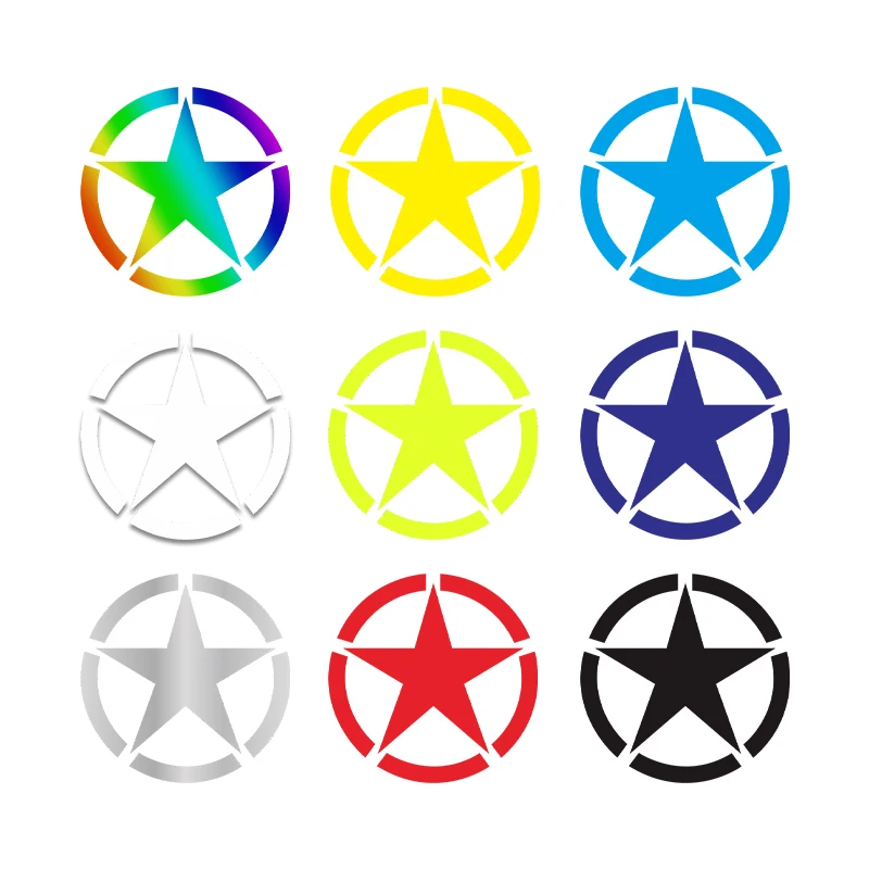 

1Pc 6x6cm Five-pointed Star Self-adhesive Reflective Motorcycle Stickers Waterproof Racing Helmet Fuel Tank Fender Car Decals