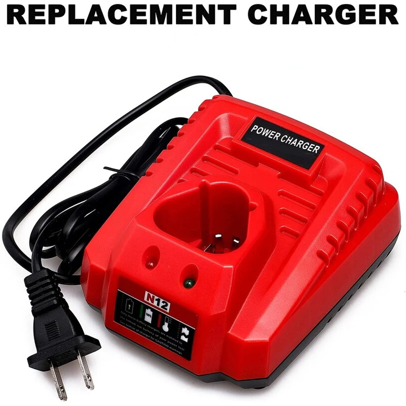 

10.8V 12V Li-Ion Replacement Battery Charger For Milwaukee M 12 N12 48-59-2401 48-11-2402 Lithium-Ion Battery