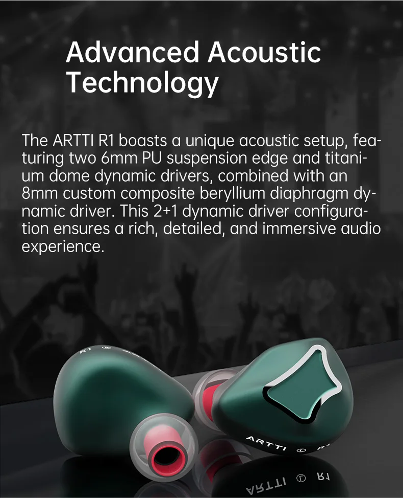 ARTTI T10&R1&R2 In-Ear-HiFi-Kopfhörer, kabelgebundene IEMs, Monitore, 14,2 mm Planar-Treiber, strukturierter Bass, 0,78 mm 2-Pin- und 3,5 mm/4,4 mm-Anschluss – Detail 7