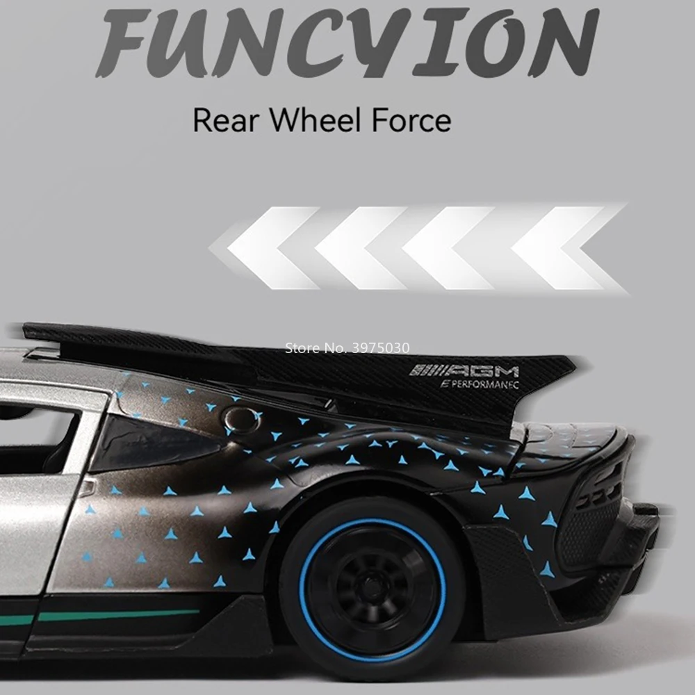 1:32 Benz ONE Auto Giocattoli Modelli in miniatura Pressofuso in lega Ruota Tirare indietro Auto sportiva 3 porte aperte Veicolo Bambino Festival Regali