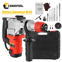 CONENTOOL 26MM SDS Demolition Hammer Drill Electric Jack Hammer with Handle 2 Chisels 4 Drill Bits Rotary Hammer Breaker Hammer