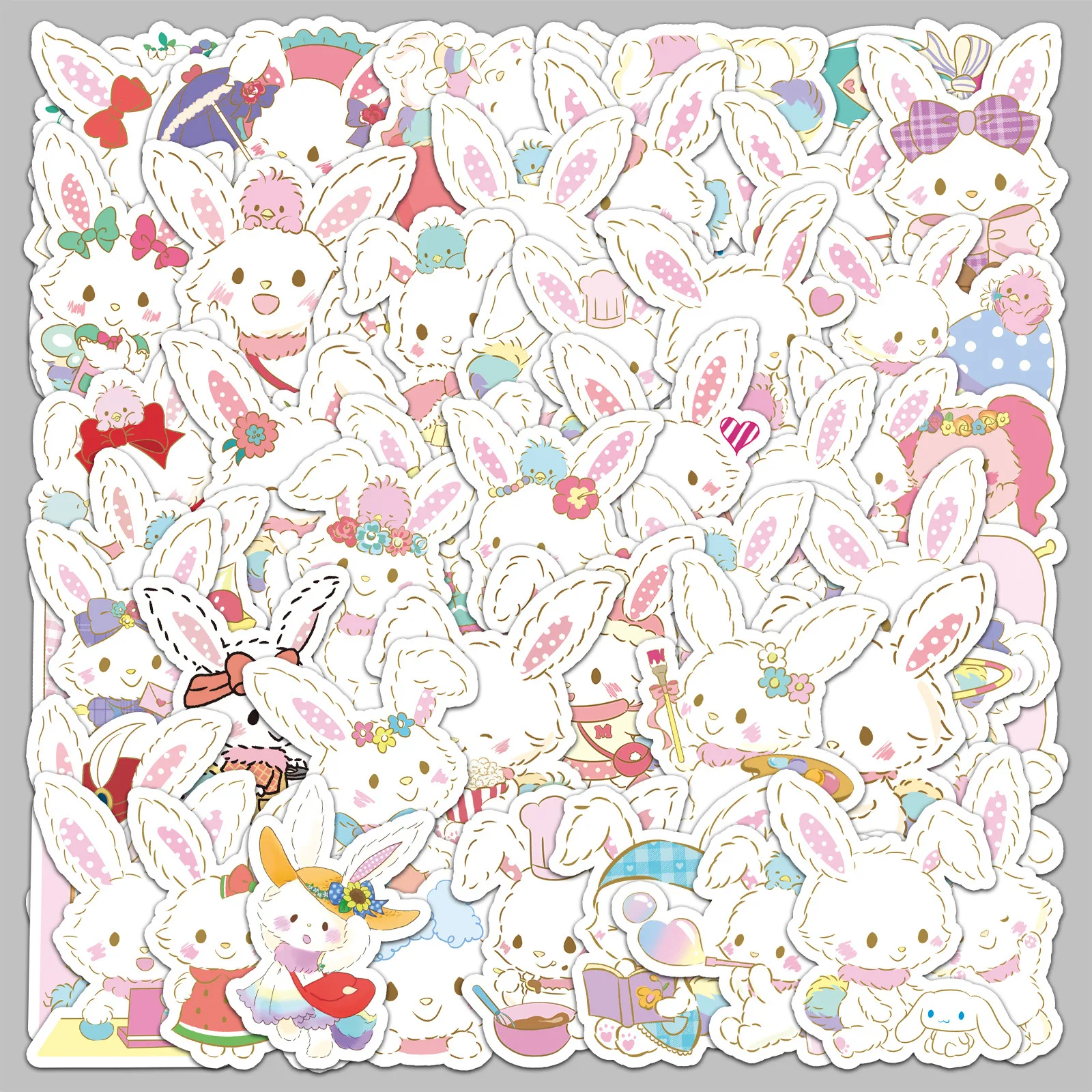 51 Pcs Cute Sanrio Wish Me Mell Cartoon Waterproof Sticker Creative DIY Graffiti Animal Notebook Laptop Decoration Toys