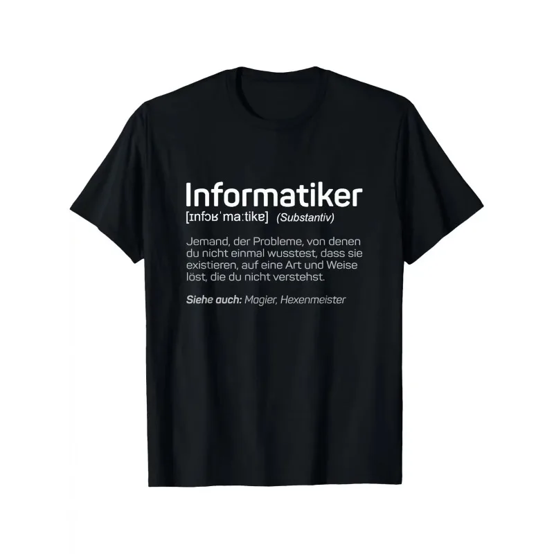 Funny Computer Scientist Definition German Vintage Men's T Shirt Women Cotton Tee Oversize Summer Spring Novelty Gifts Loose Top