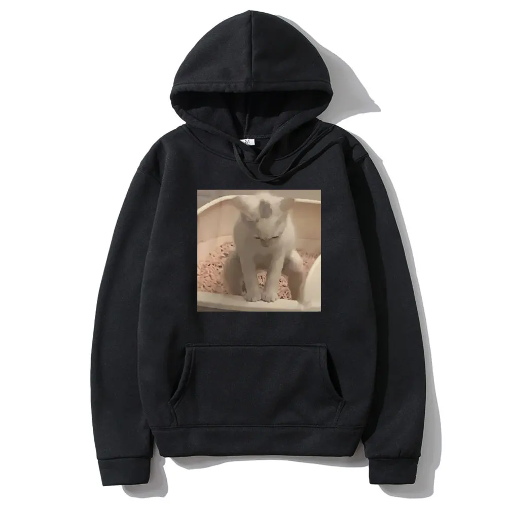 Lustige Meme T-Shirt Kitty Katze unter einem Kack Kätzchen Witz Grafik Hoodie Männer Frauen lässig übergroßen Trainings anzug männliche Fleece Hoodies