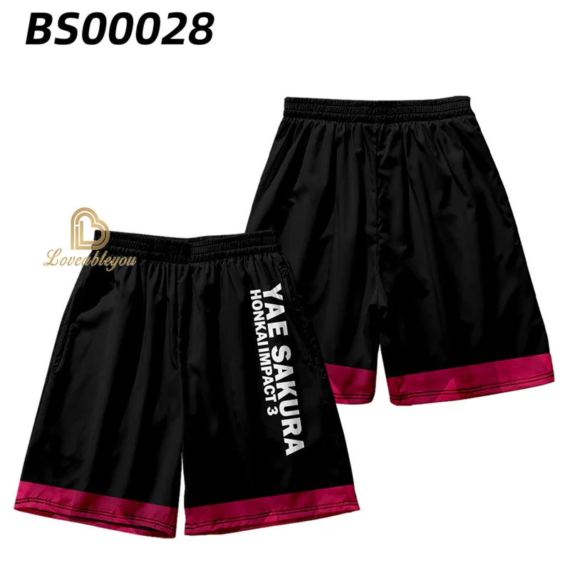 Genshin Impact Summer Black Shorts Pants Anime Figures Children Kids Cosplay Costume Women Men Beach Girls Pants