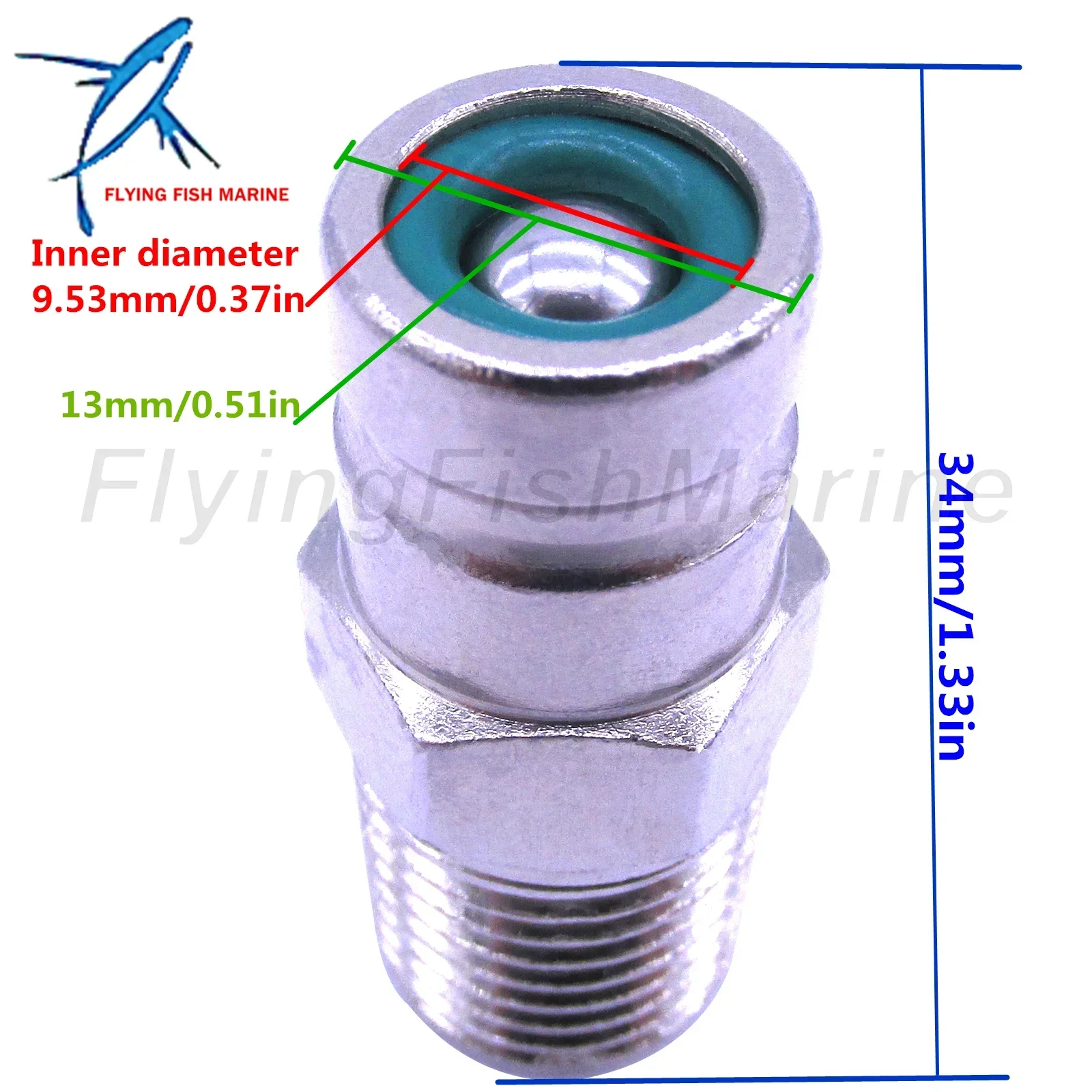 Outboard Engine 65740-95500 65740-95501 18-8078 Socket Fuel Line Male Hose Connector Plug for Suzuki DT DF 9.9HP-65HP