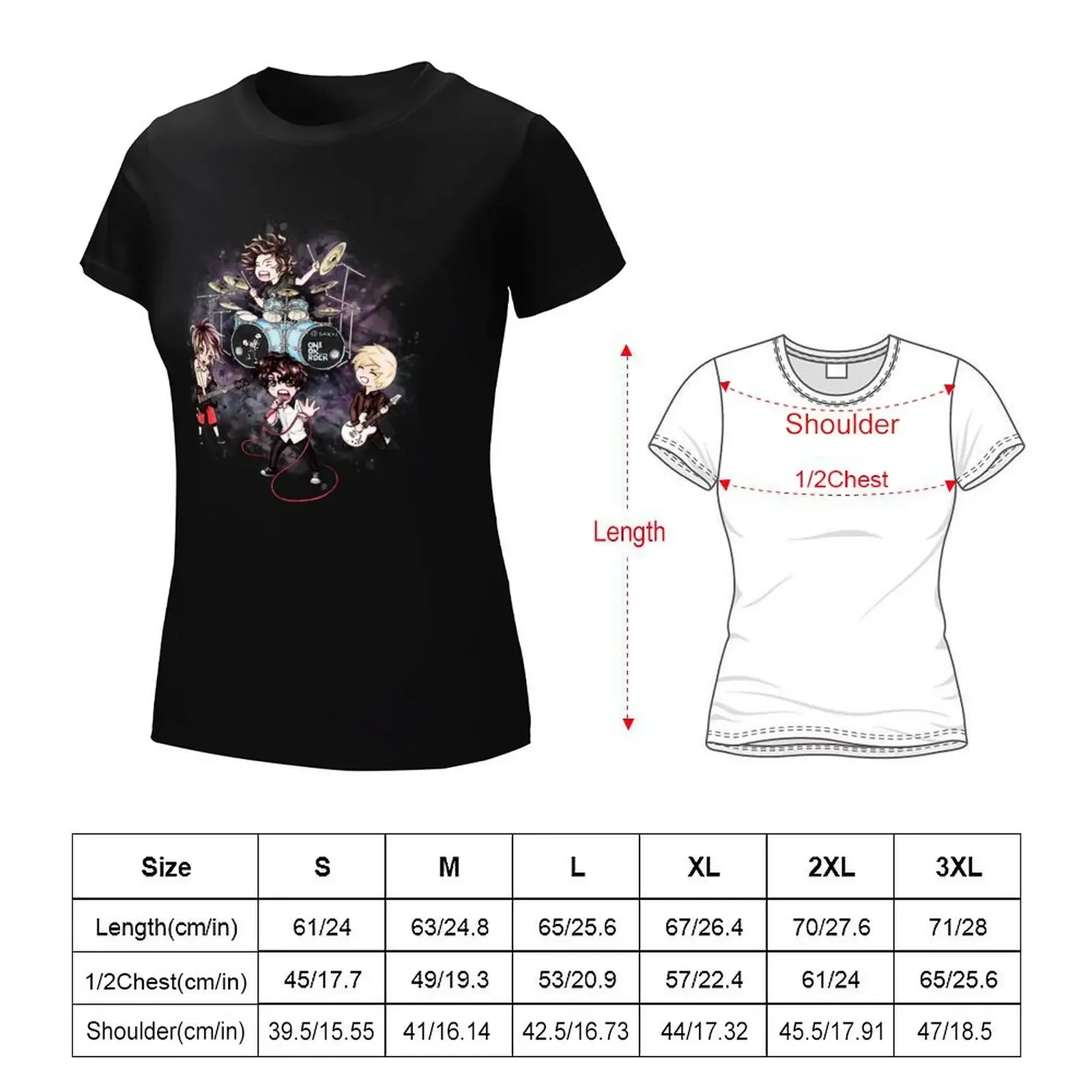 Chibi One Ok Rock T-Shirt Tops Plus Size Tops Dameskleding Dames T-Shirt