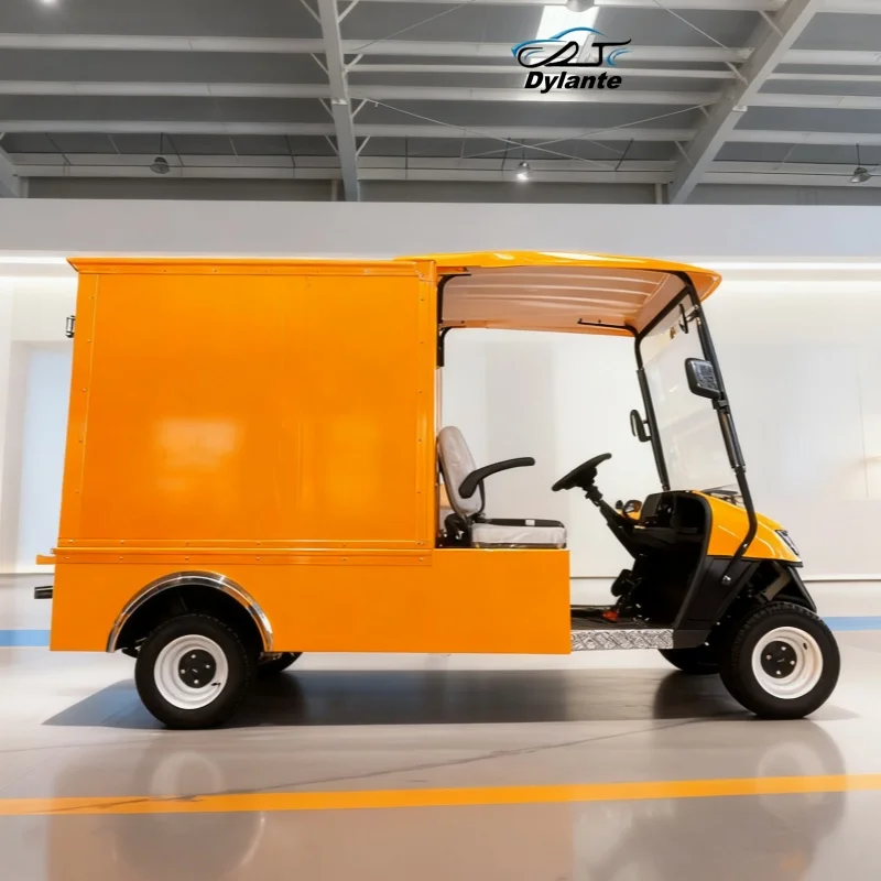 4 Wheel Long Endurance 2 Seat Adult Utility Club Car Lithium Electric Golf Cart Electric Folding Cargo Cart With Rear Cargo Box