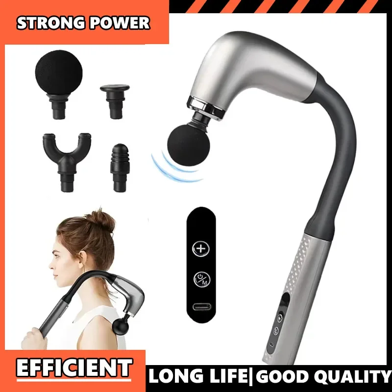 

Fascia Gun with Extended Handle and Elbow for Self-assist Massage of the Upper and Lower Back Muscle Relaxation and Massage Tool