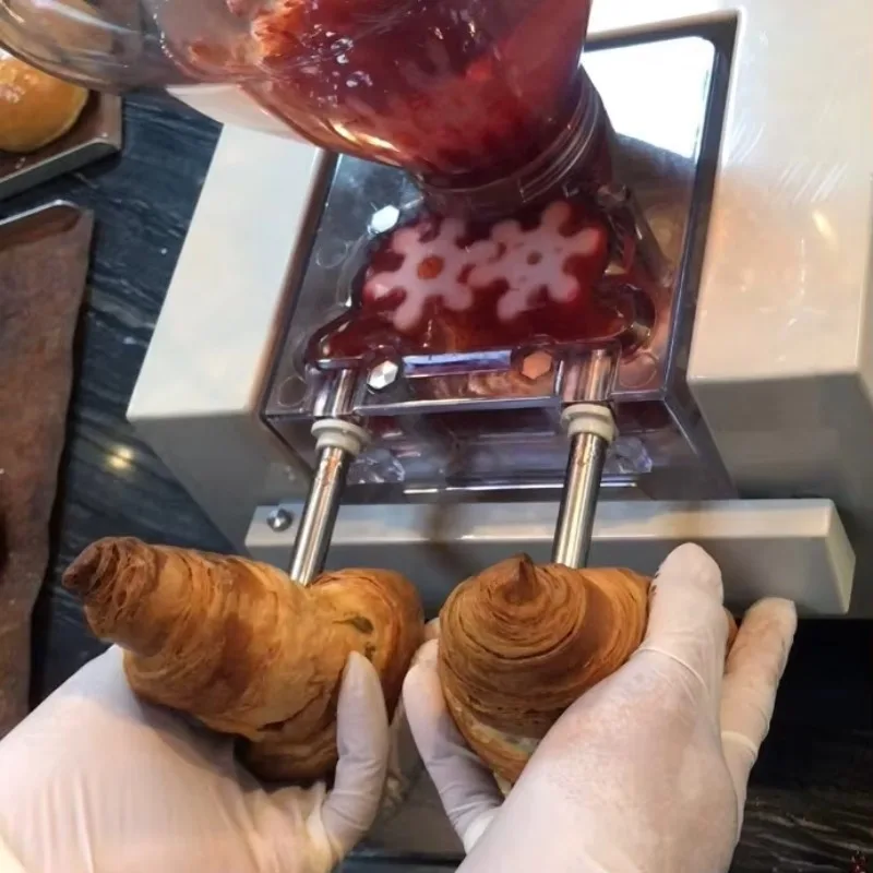 Commercial Desktop Automatic Croissant Filling Machines With Different Types Injector Nozzles