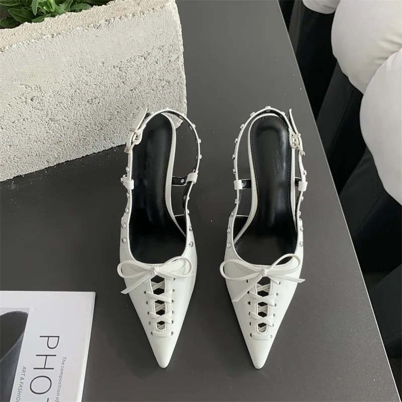 

Riband Female Sandal Comfort Shoes for Women Espadrilles Platform Med High Heels Girls Lacquered Medium Stiletto Spring High-hee