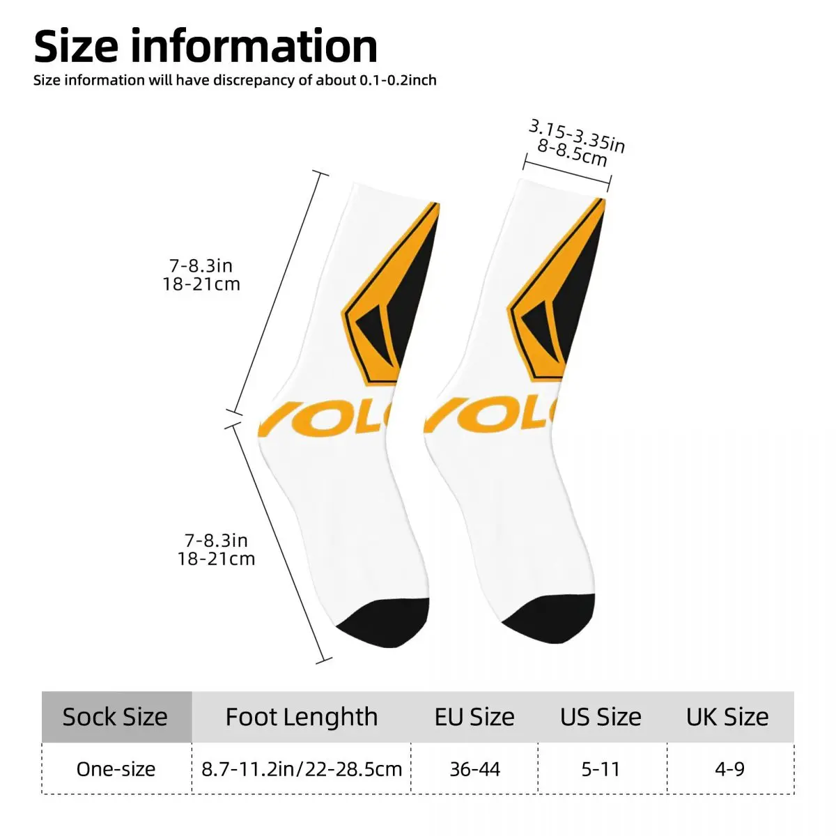 Volcoms Socks Autumn yellow Stockings Casual Couple Comfortable Socks Graphic Skateboard Anti Skid Socks