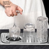 Cup Washer Rust Resistant Automatic Glass Rinser Thorough Cleaning  Hygienic Multipurpose with Drain Drip Tray for Kitchen