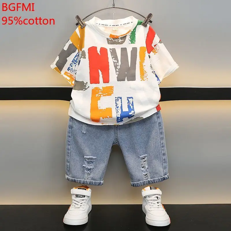 2-12Y Children Clothing Korean Cotton Short Sleeve Print Shirt+Shorts Set for Toddler Boy Baby Summer Thin Casual Fashion Outfit