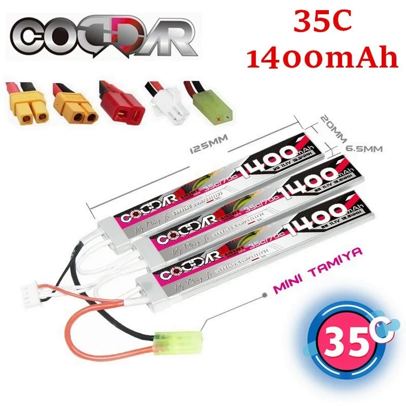 11.1V 35C 1400mAh bateria Lipo pistolet na wodę do pistoletu pneumatycznego 3S Mini Airsoft BB części do zdalnego sterowania zabawki elektryczne z