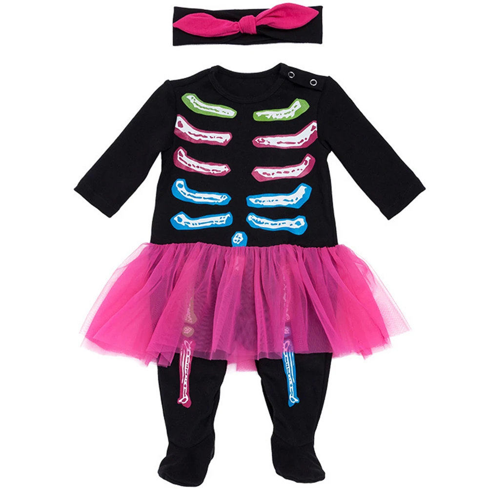 

Cartoon Jumpsuit Baby Halloween Costume Newborn Toddler Clothes Long Sleeve Romper Infant Outfit Round Neck Snap Button