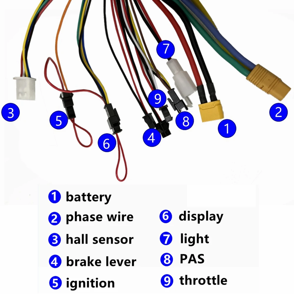 US Stock Dual Mode NBpower 48V/72V 45A Sine Wave Ebike Controller for 1500W-2000W Ebike motor +SW900/UKC1 Display