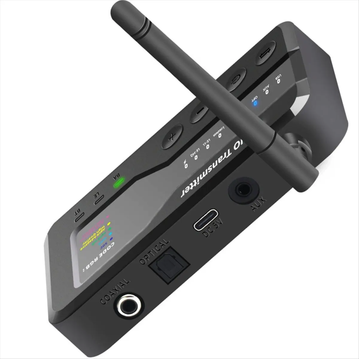 A85P BT5.3 Audio Transmitter Distance AptX Adaptive/HD LC3 Wireless Broadcast 1 to N Receiver OTG USB Toslink Coaxial AUX EU