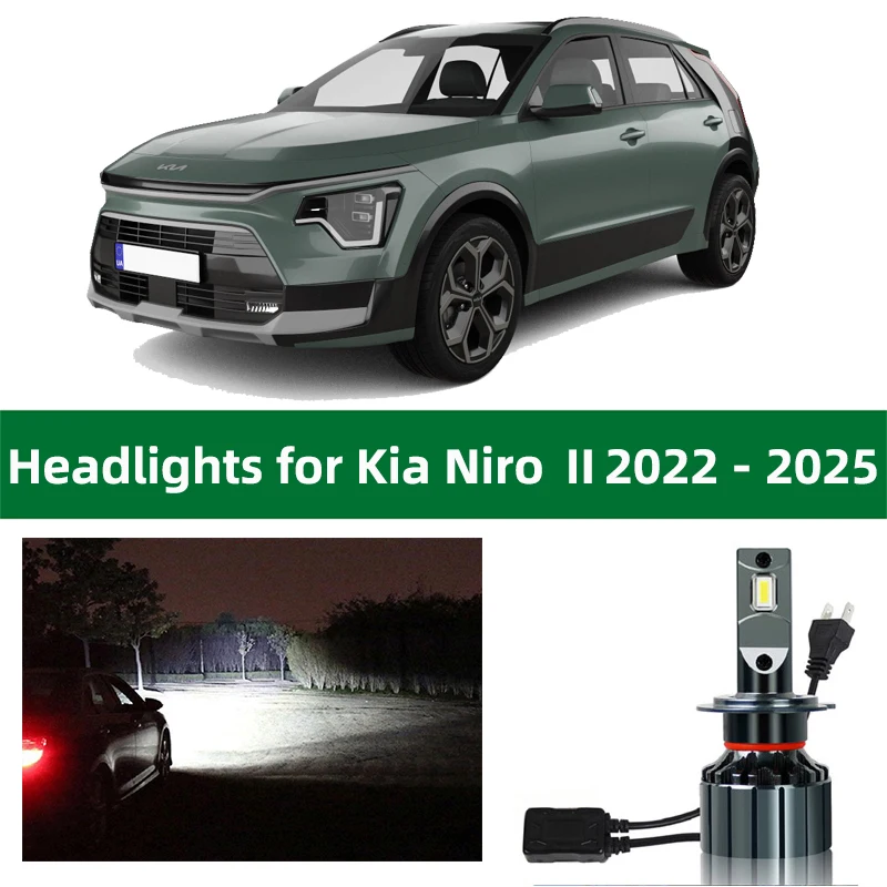 

Car Headlamp Bulbs For 2022 2023 2024 2025 Kia Niro Headlight Canbus LED Lighting Low High Beam Kia Niro SG2 6000k Front Lamp