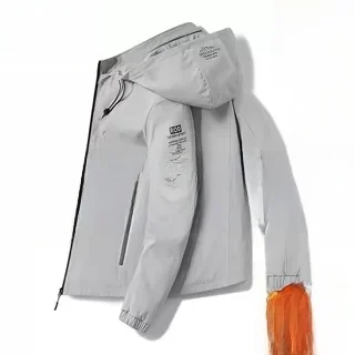 

Мужское пальто-манто с капюшоном на подкладке Fce, съемное, тонкое, весенне-осеннее, повседневное, из полиэстера, длинное све, обычная длина