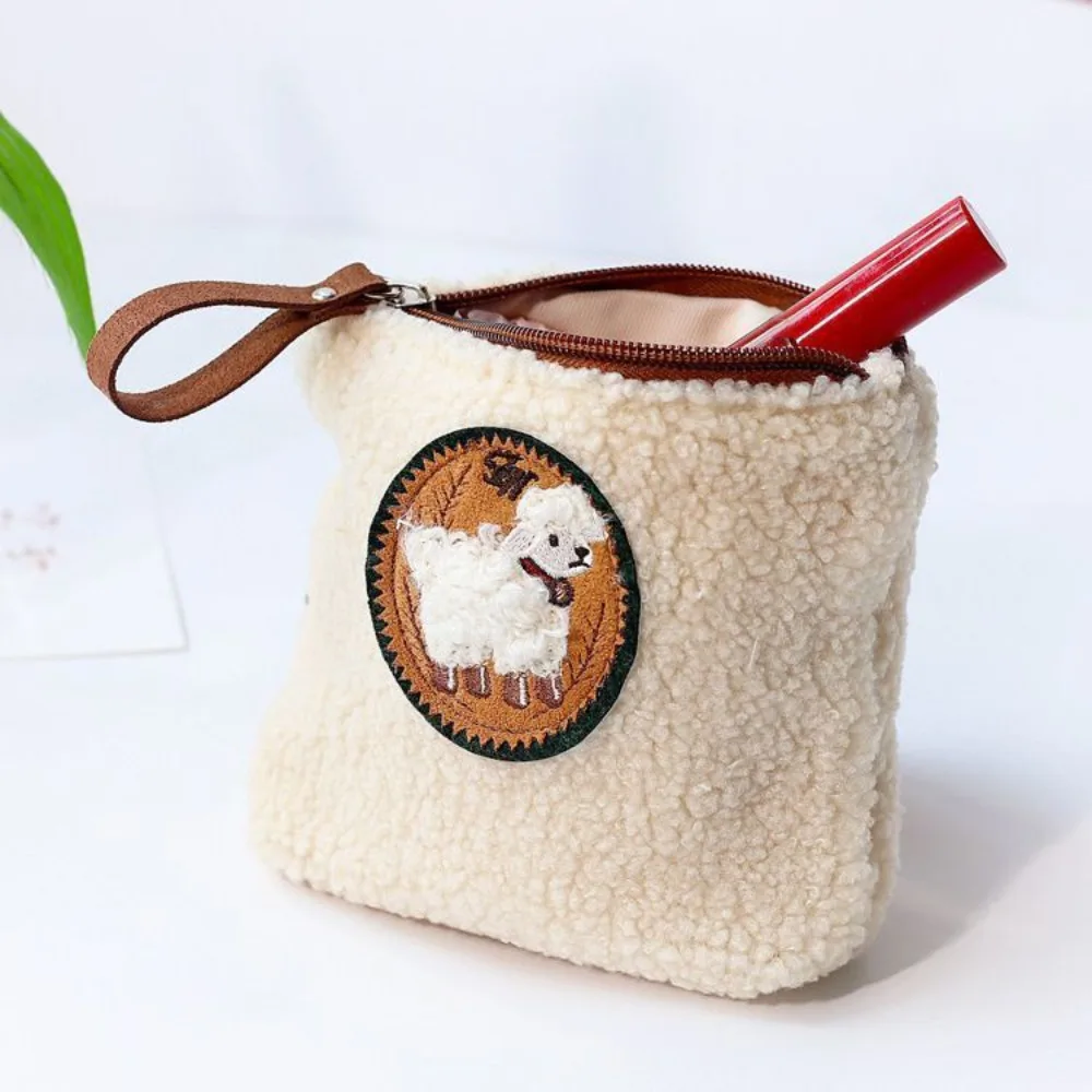

Creative Coin Purse Mini Lamb Earphone Bag with Lanyard Large Capacity Sanitary Napkin Storage Bag
